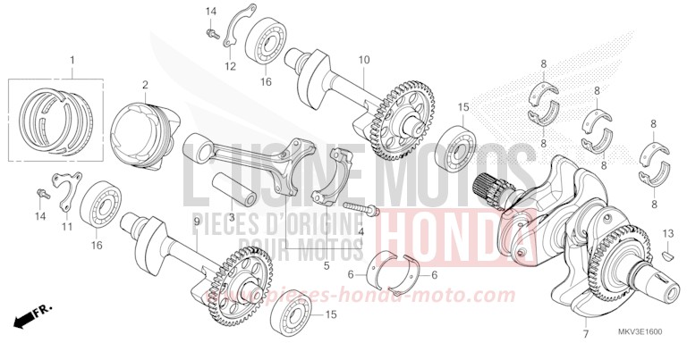 CRANKSHAFT/PISTON for Forza 750 CANDY CHROMOSPHERE RED (R381) from 2022